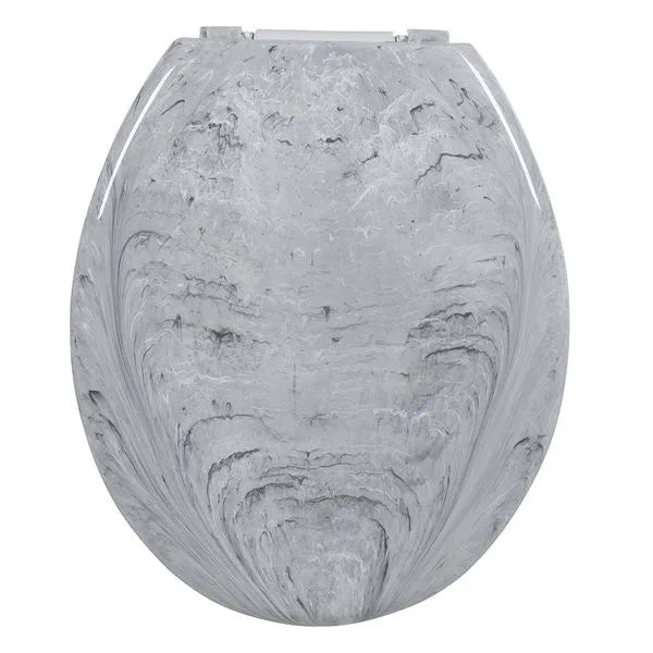 Asiento Inodoro Acolchado Marmolado Blanco/Gris ASTRA