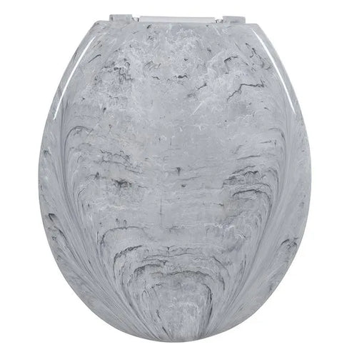Asiento Inodoro Acolchado Marmolado Blanco/Gris ASTRA
