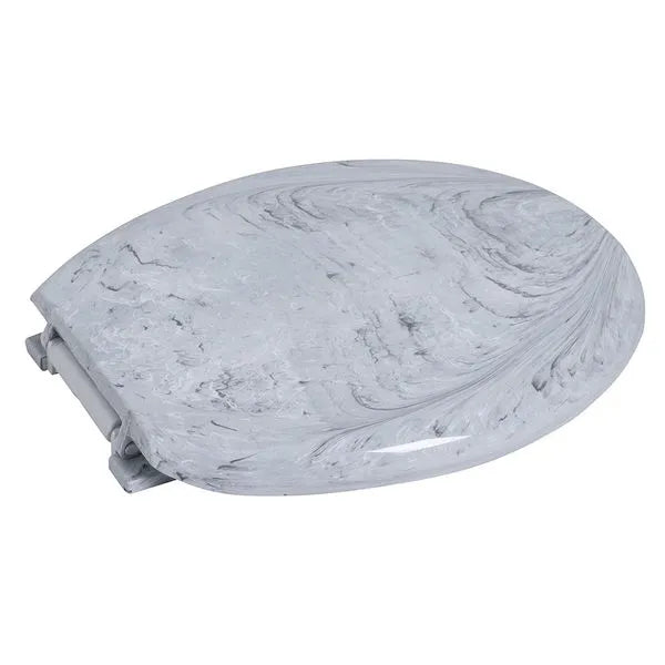 Asiento Inodoro Acolchado Marmolado Blanco/Gris ASTRA
